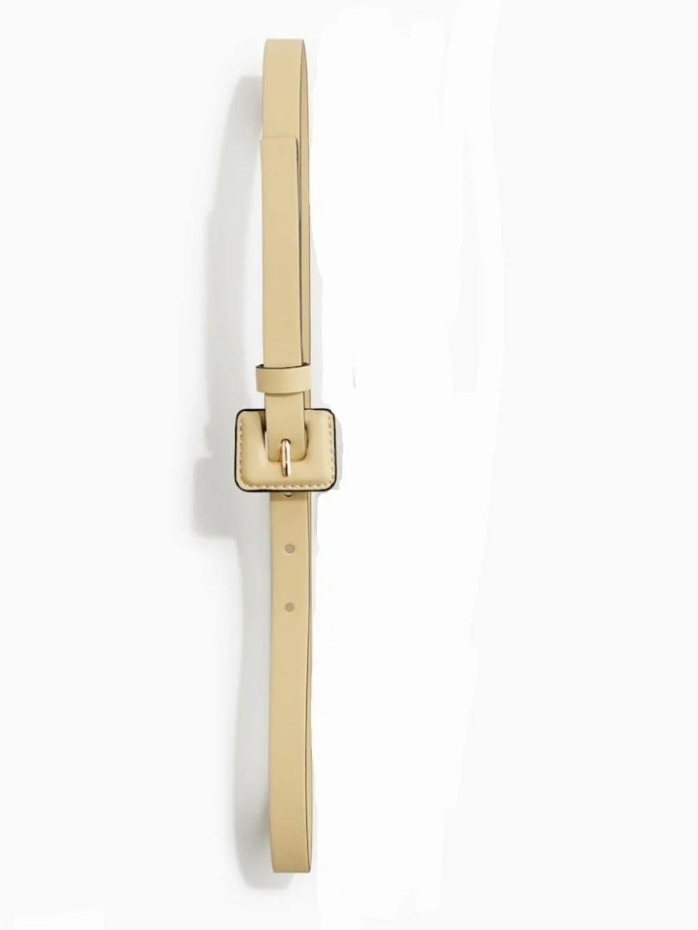 H&M Slim Square-Buckle Belt in Light Yellow